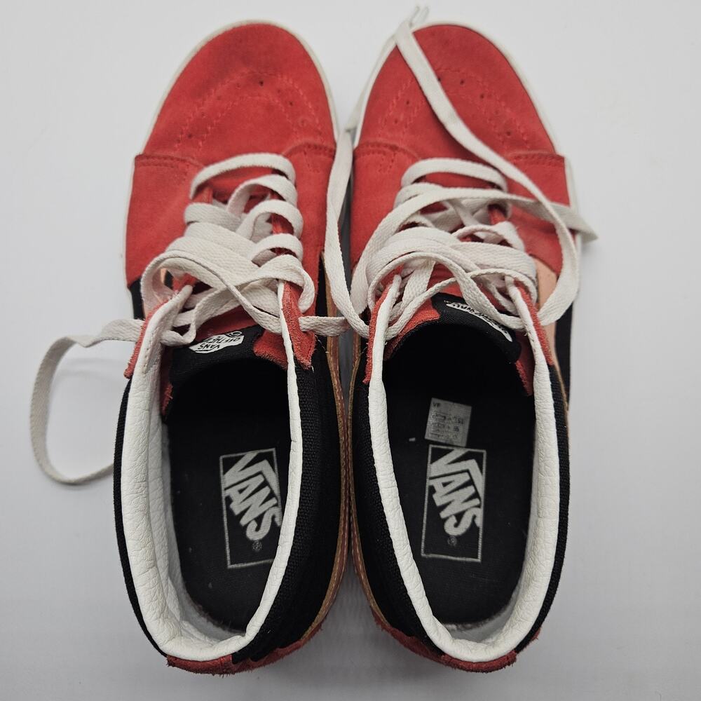 Vans Sk8-Hi M9.5 W11 Shoes Black/Red High Top Skate Sneakers Canvas Skool - Picture 6 of 7